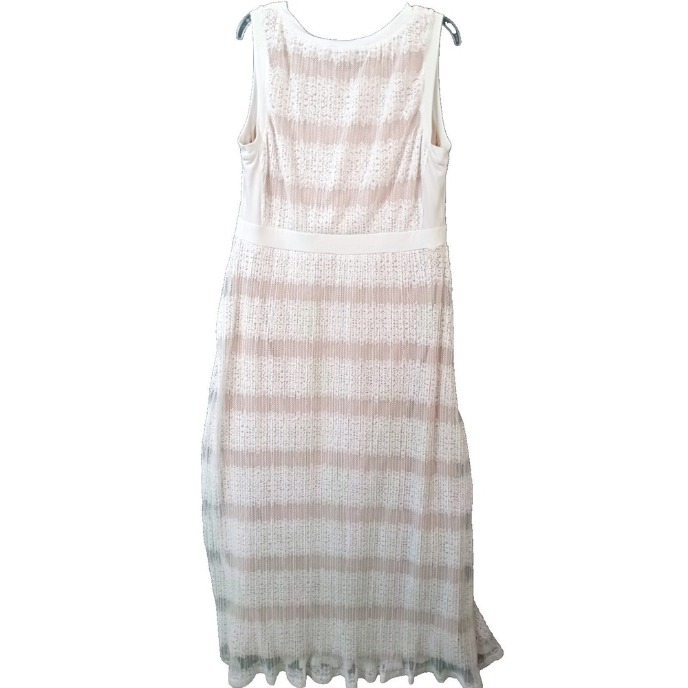 $90 NWOT CANDALITE lace overlay maxi sleeveless dress XL creme white lace - Picture 2 of 4
